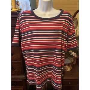 VTG Y2K Tommy Hilfiger Striped Women's Shirt Top Size Large 42” Bust 24” L